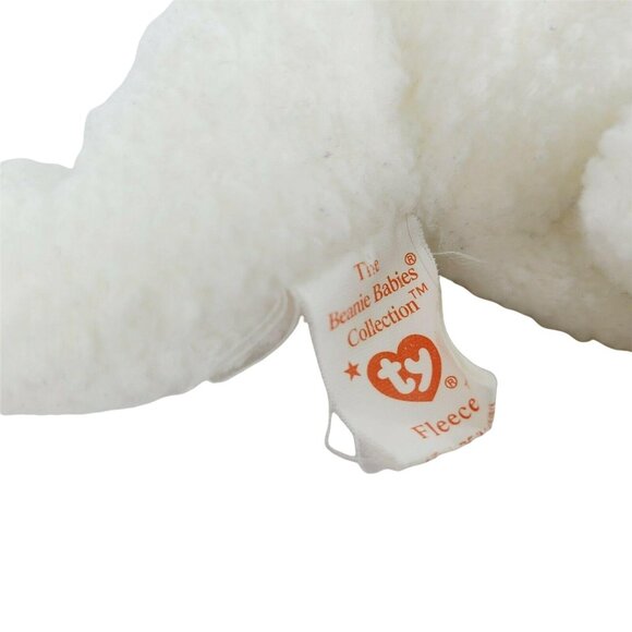 Vintage 90s TY Beanie Babies Fleece Sheep 7 inch Plush Lamb Stuffed Animal Toy - Picture 7 of 8